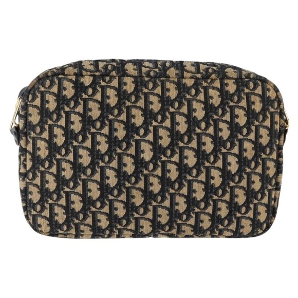 Christian Dior Trotter Canvas Shoulder Bag Navy Gold Auth 146485 - Picture 3 of 16